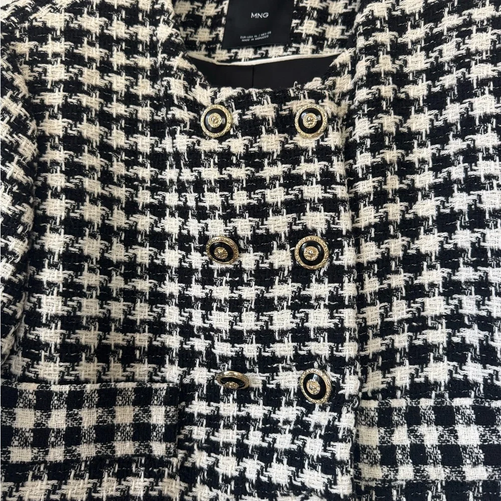 Mango Black and White Houndstooth Jacket - Picture 3 of 3